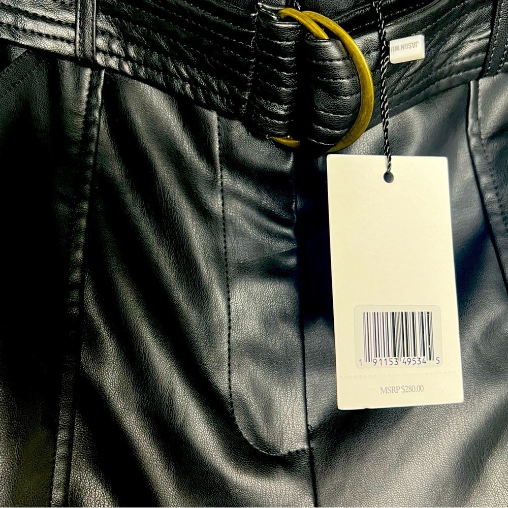 Jason Wu Faux Leather Cargo Pants, Black, size 6 NWT - Picture 5 of 7